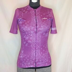 Heini Cycling Jersey Womens Medium Purple 3 Deep Pockets Long Back. Fitted